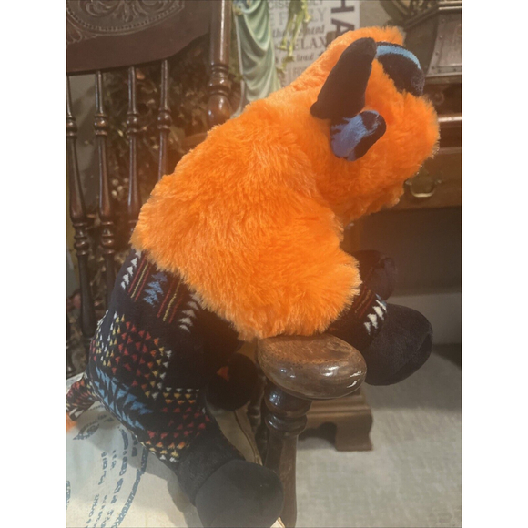 16 In Stuffed Animal Buffalo nWT Black And Orange By Nativo Western Pattern - Picture 1 of 10